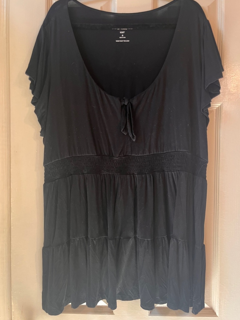 torrid Black Tiered Tie-Front Tunic